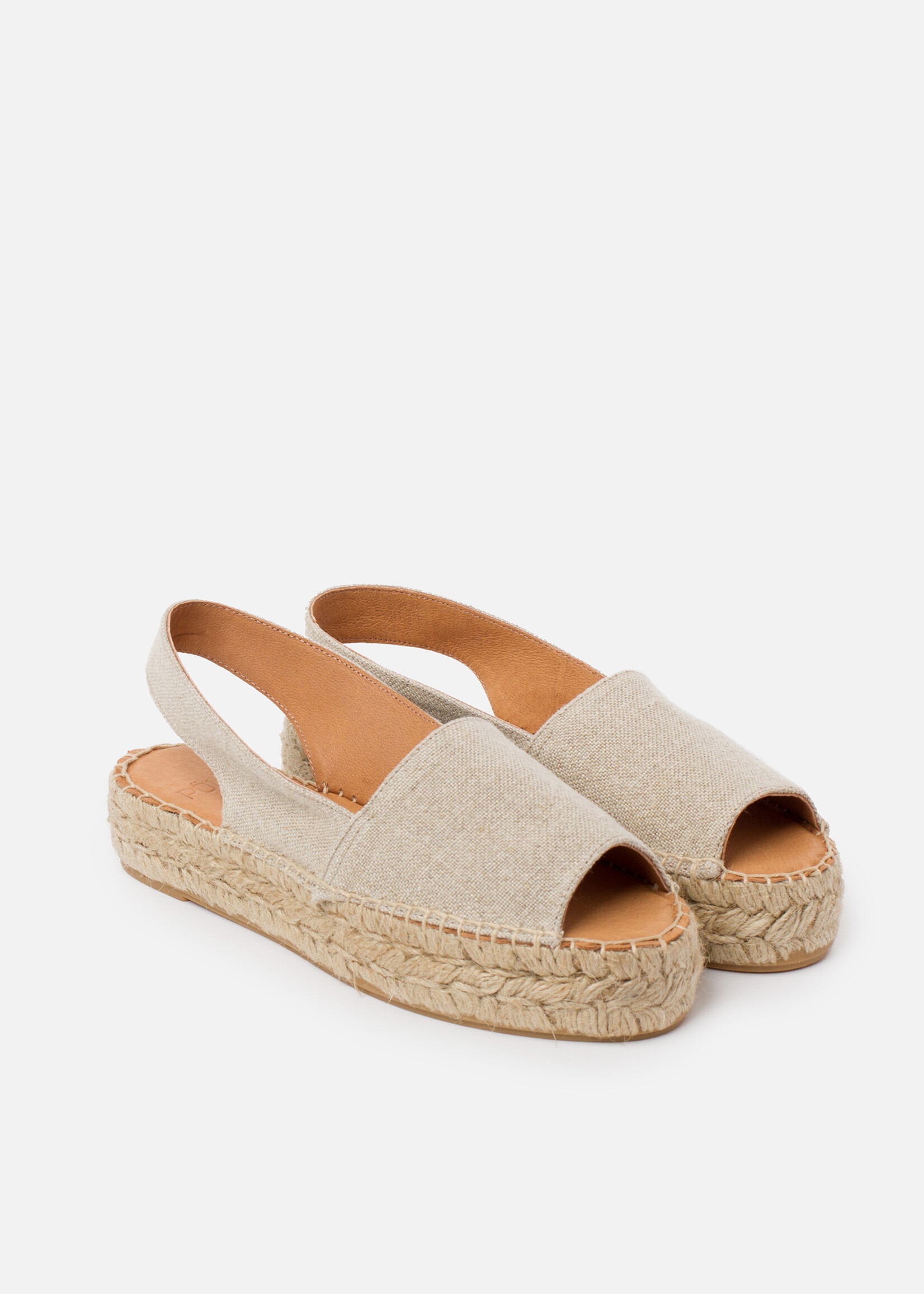 Slingback Espadrilles Leinen Stone