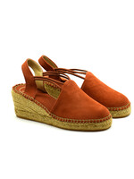 Espadrilles mit Keilabsatz Nubuck Brandy