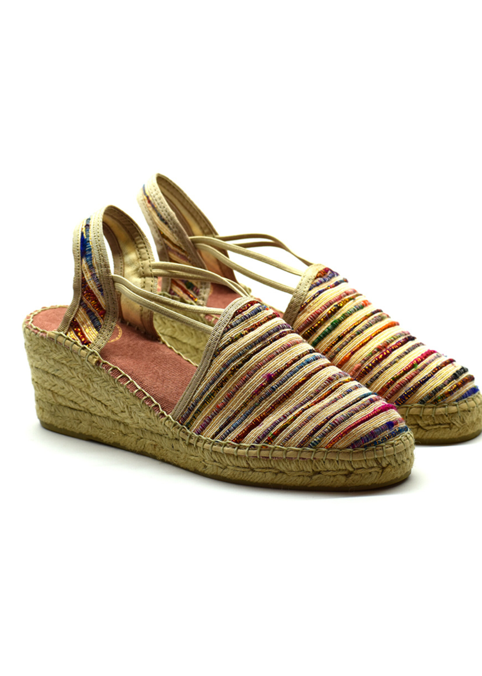 Espadrilles mit Keilabsatz Seide Multicolour