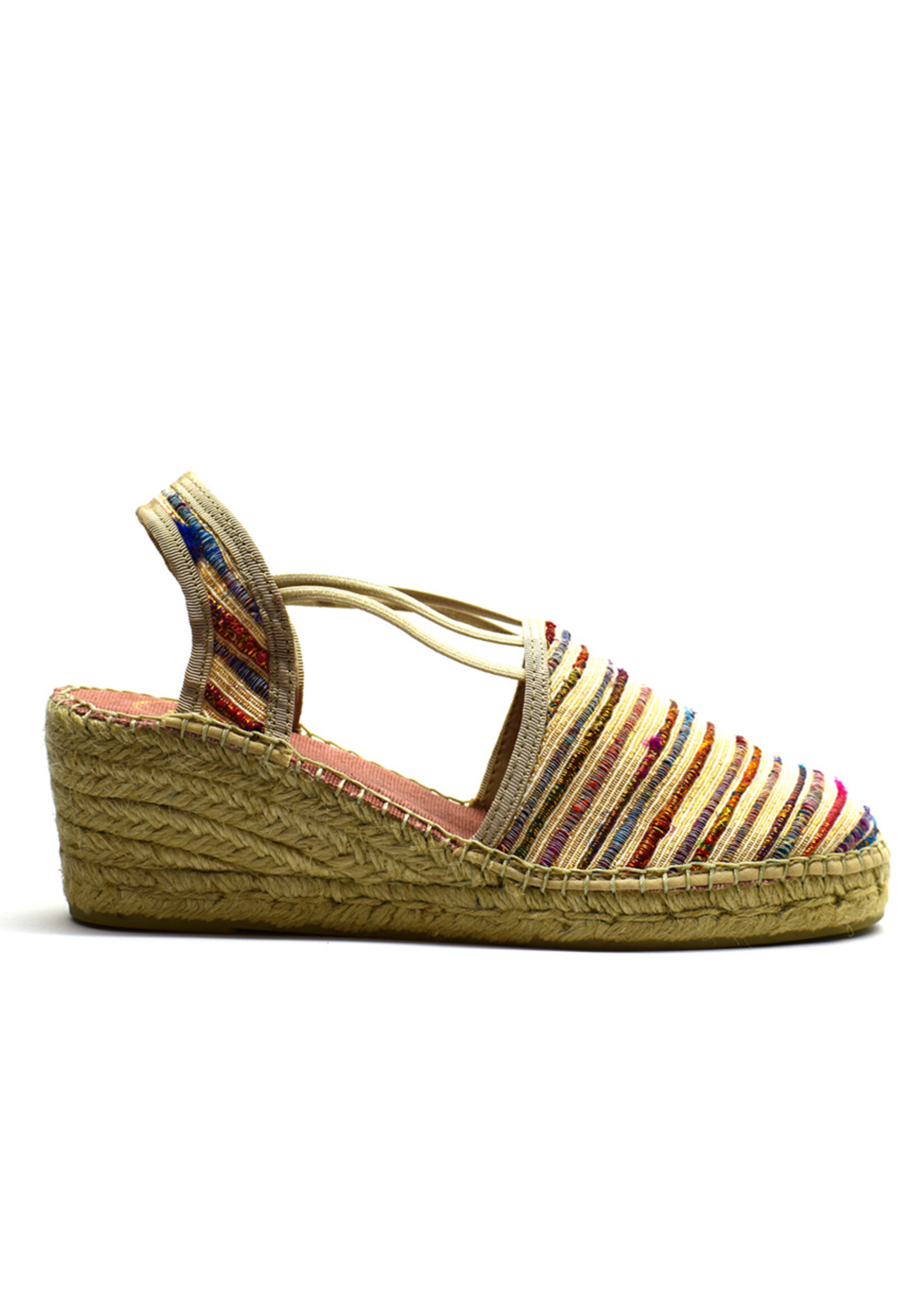 Espadrilles mit Keilabsatz Seide Multicolour