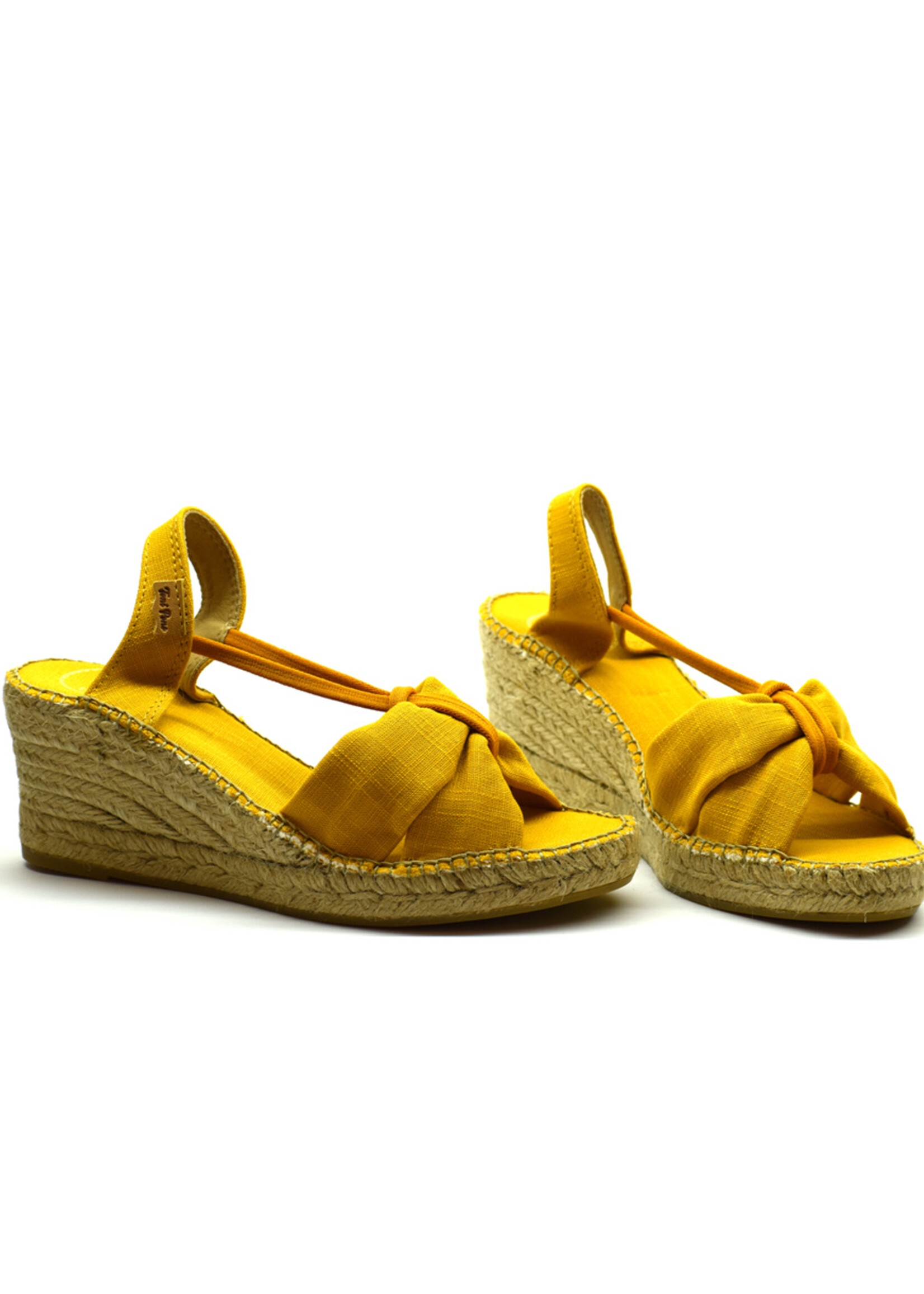 Espadrilles mit Keilabsatz Leinen Gelb