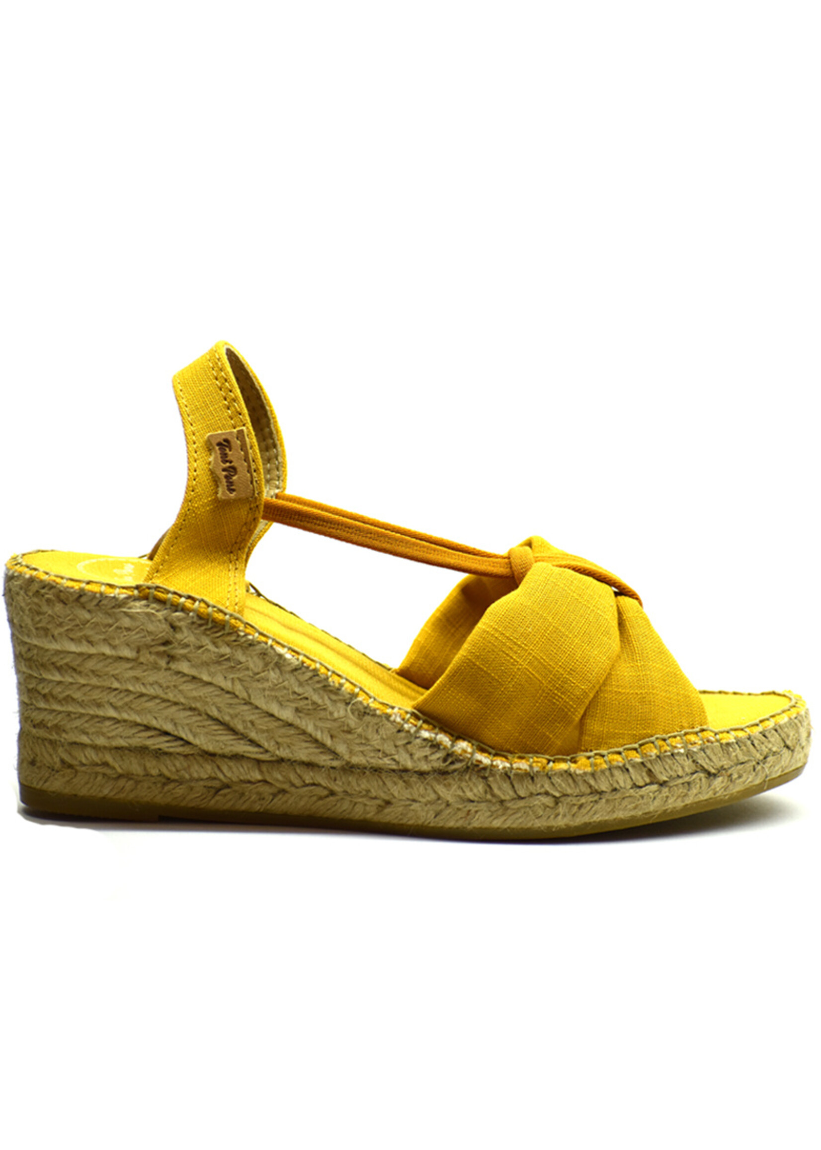 Espadrilles mit Keilabsatz Leinen Gelb