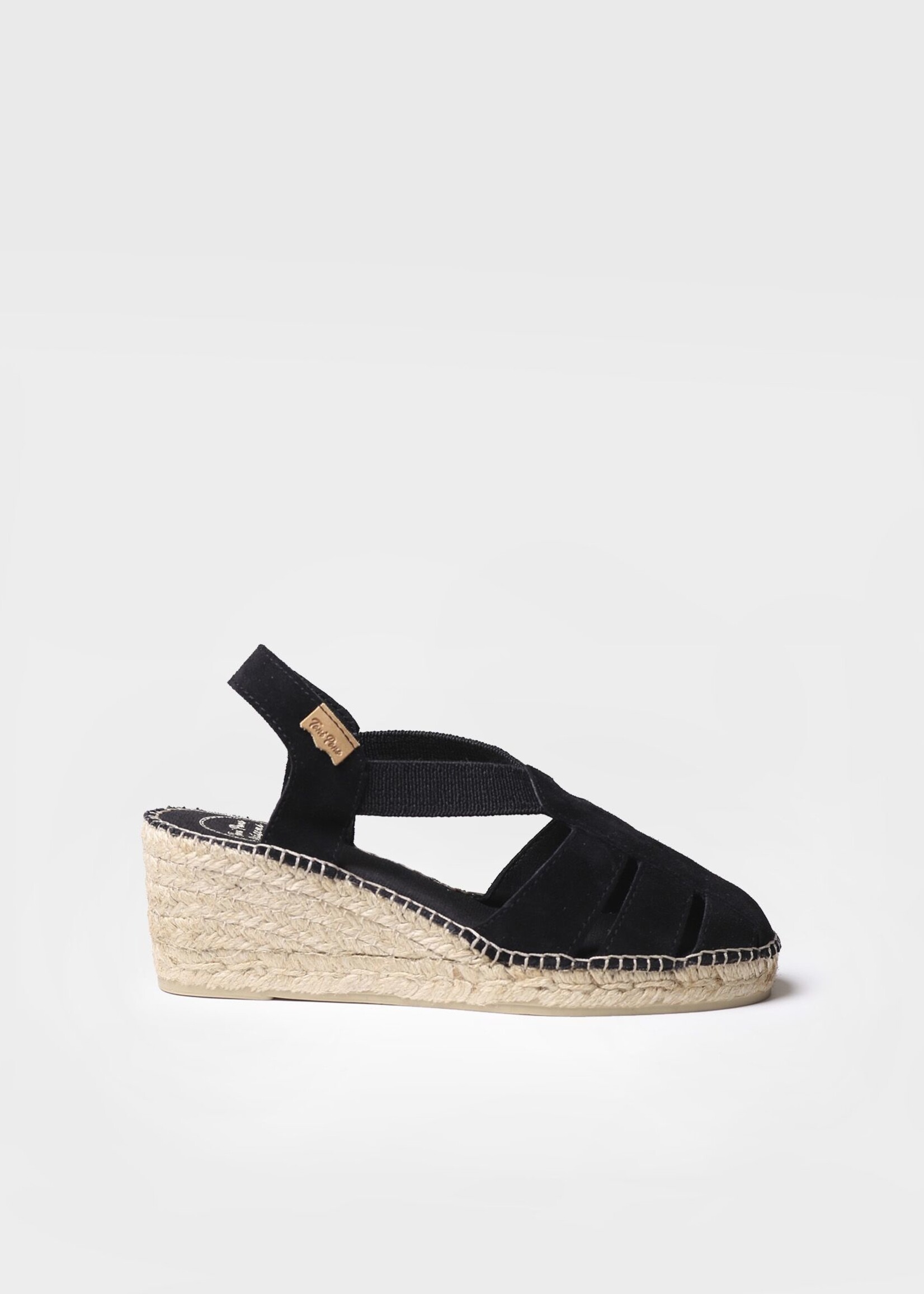 Espadrilles mit Keilabsatz Wildleder Schwarz