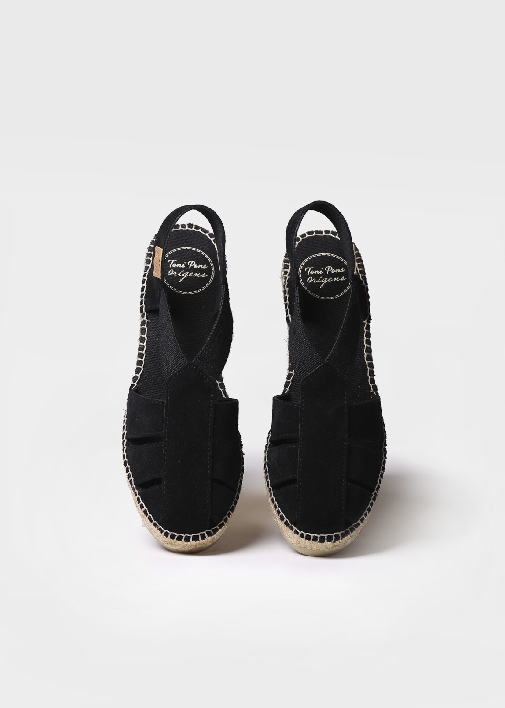 Espadrilles mit Keilabsatz Wildleder Schwarz