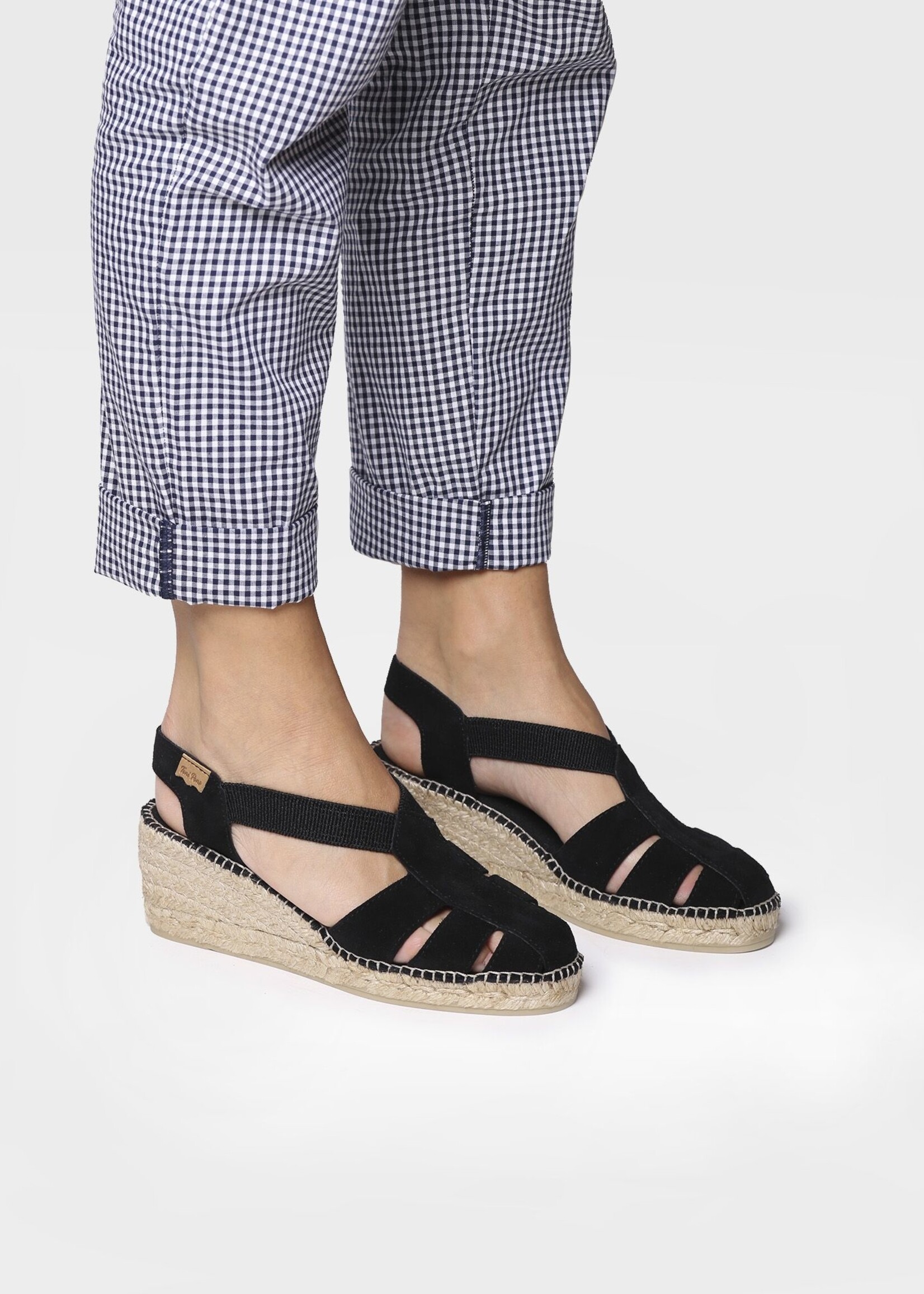 Espadrilles mit Keilabsatz Wildleder Schwarz