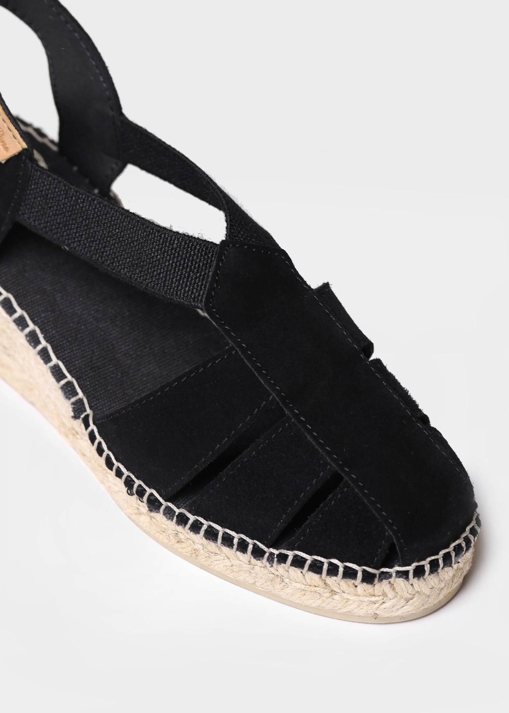 Espadrilles mit Keilabsatz Wildleder Schwarz