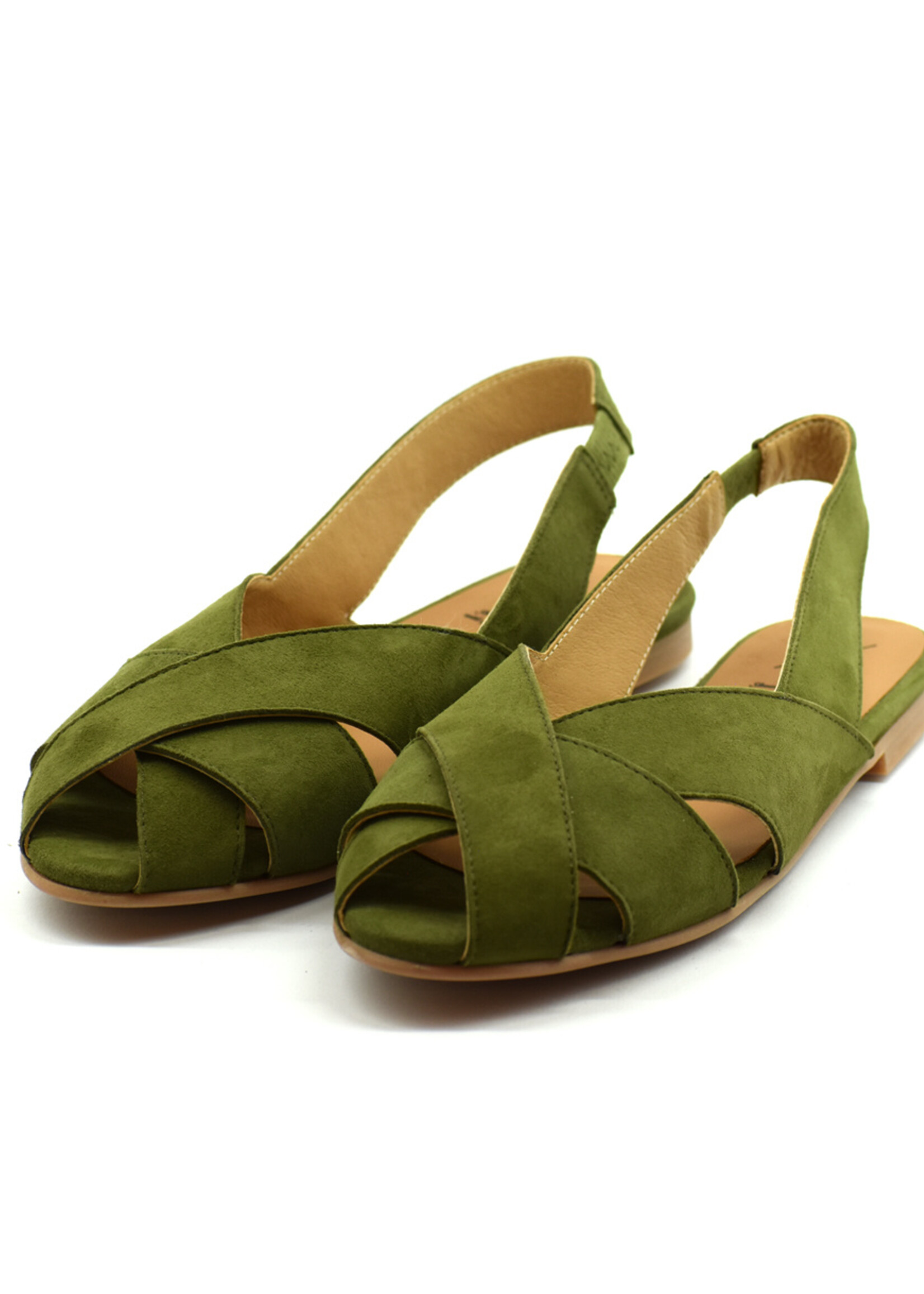 Slingsandalen Suede Kakhi