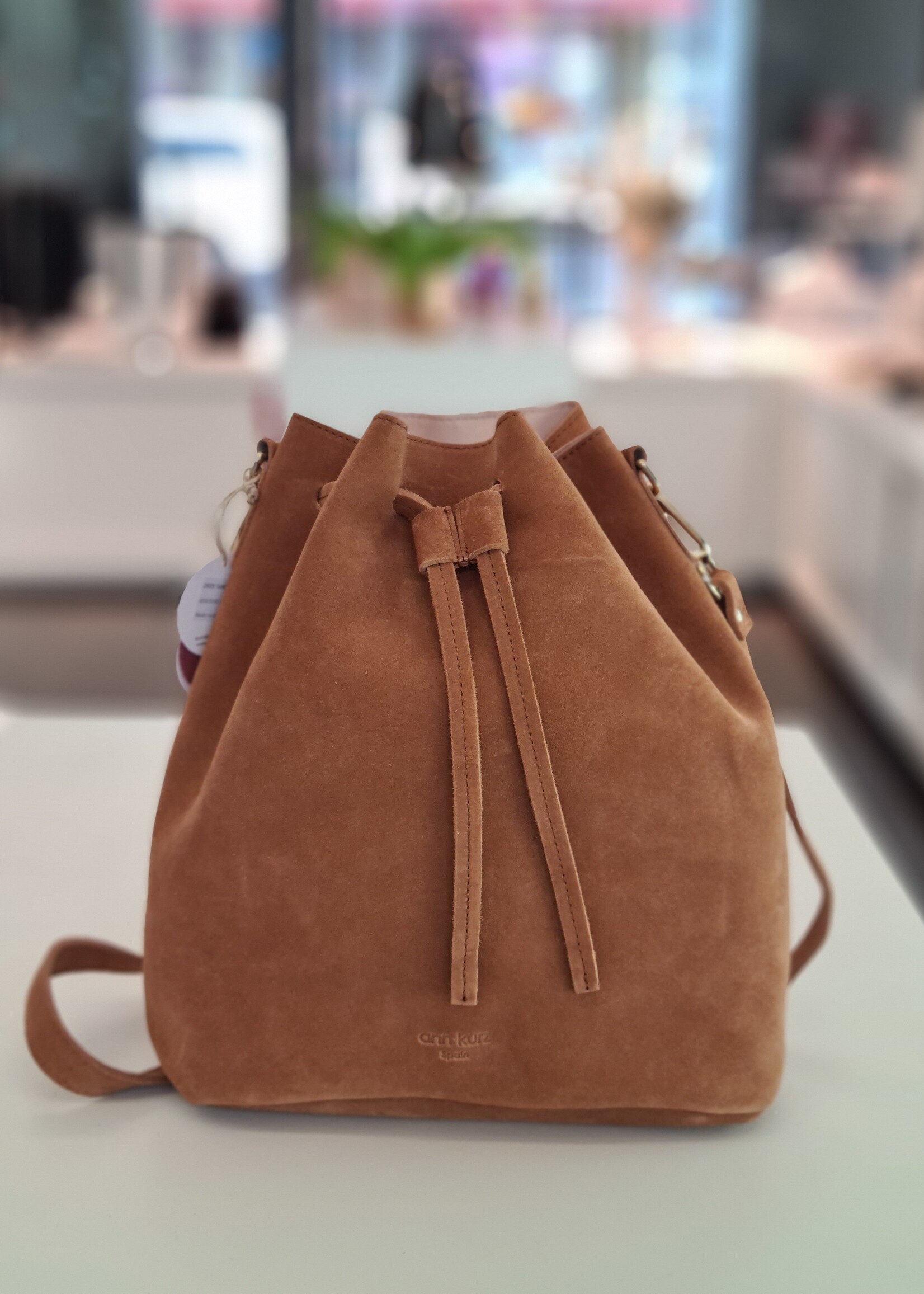 Ann Kurz Saku Beuteltasche Suede Ginger