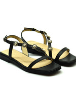 Riemchensandalen Pergamena Black mit Perlen