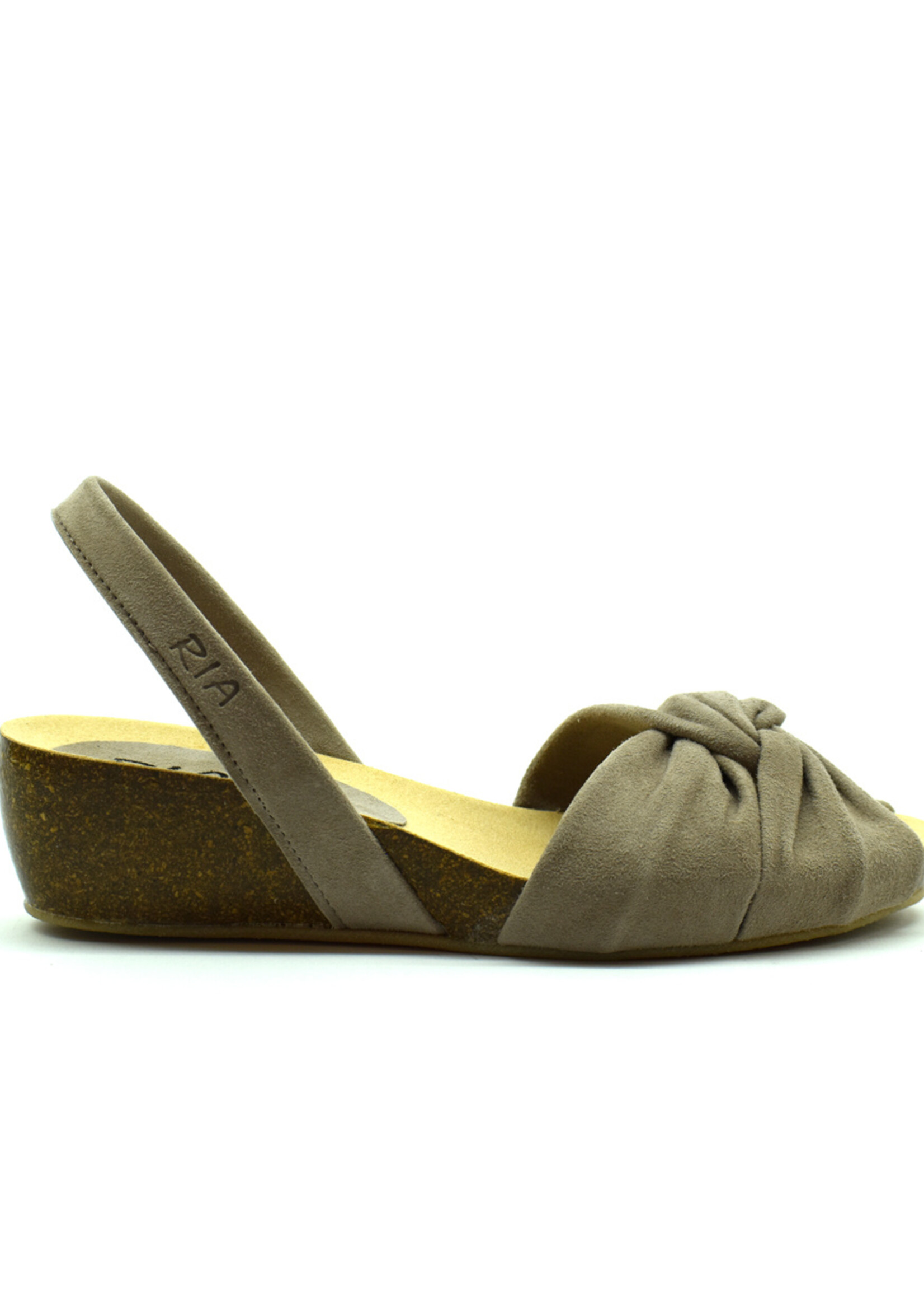 Keilmenorquinas Drapiert Nubuck Taupe