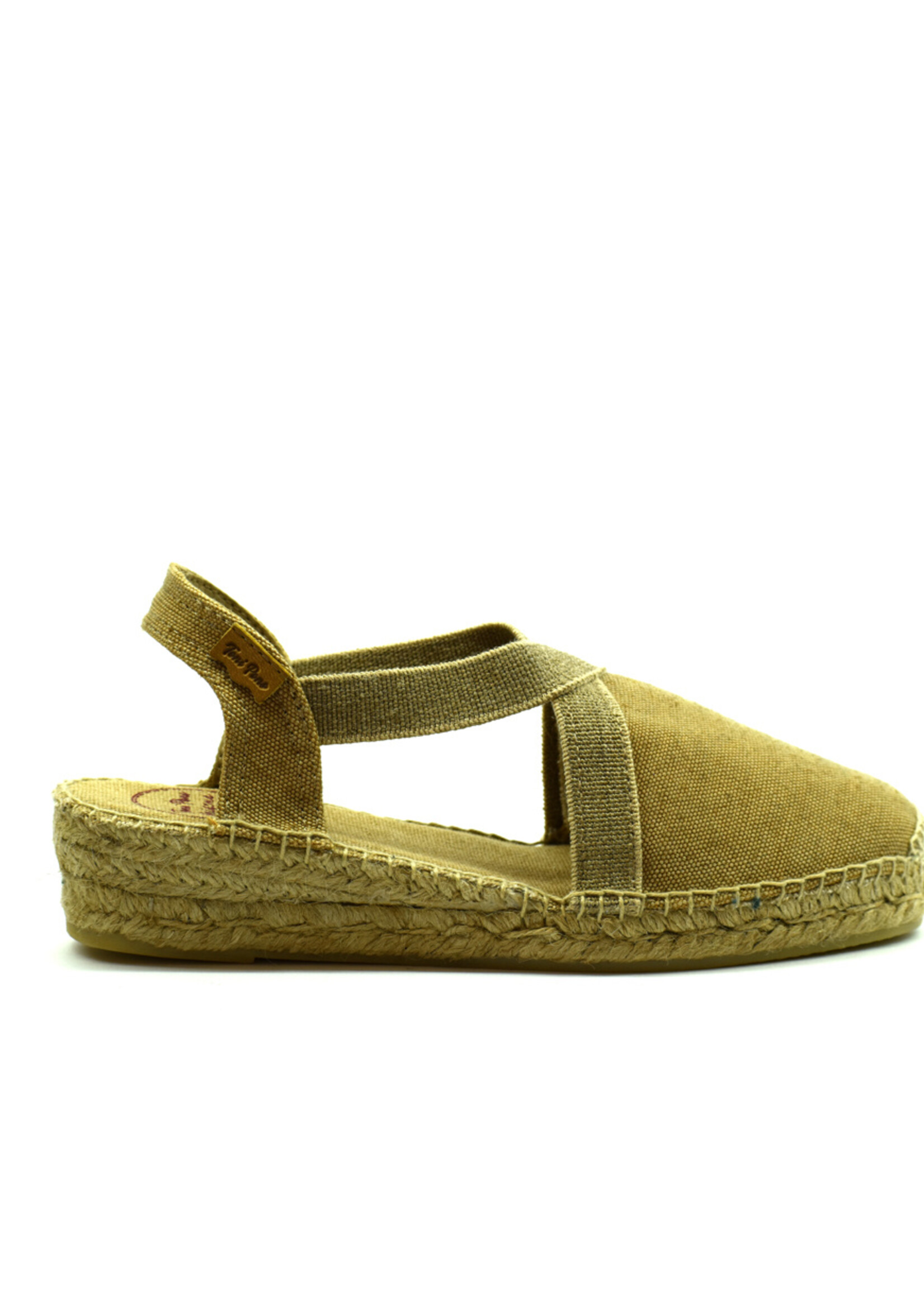 Espadrilles mit kleiner Keilabsatz Stoff Tobacco