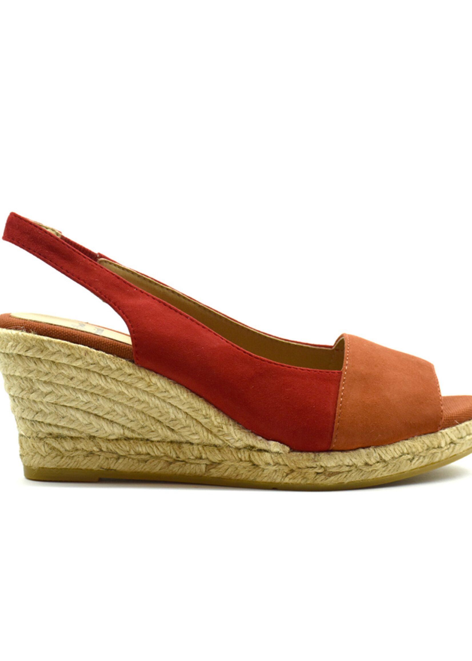 Sling Back Espadrilles mit Keilabsatz Suede Brandy-Tile