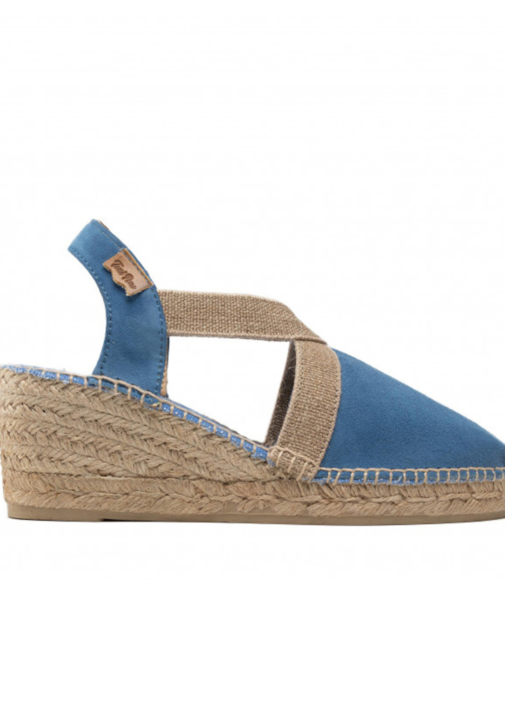 Espadrilles mit Keilabsatz Nubuck Blau