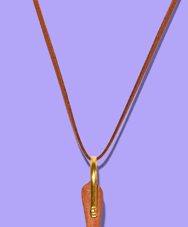 A FAN OF A FAN OF MINI Necklace Chain Leather Brown
