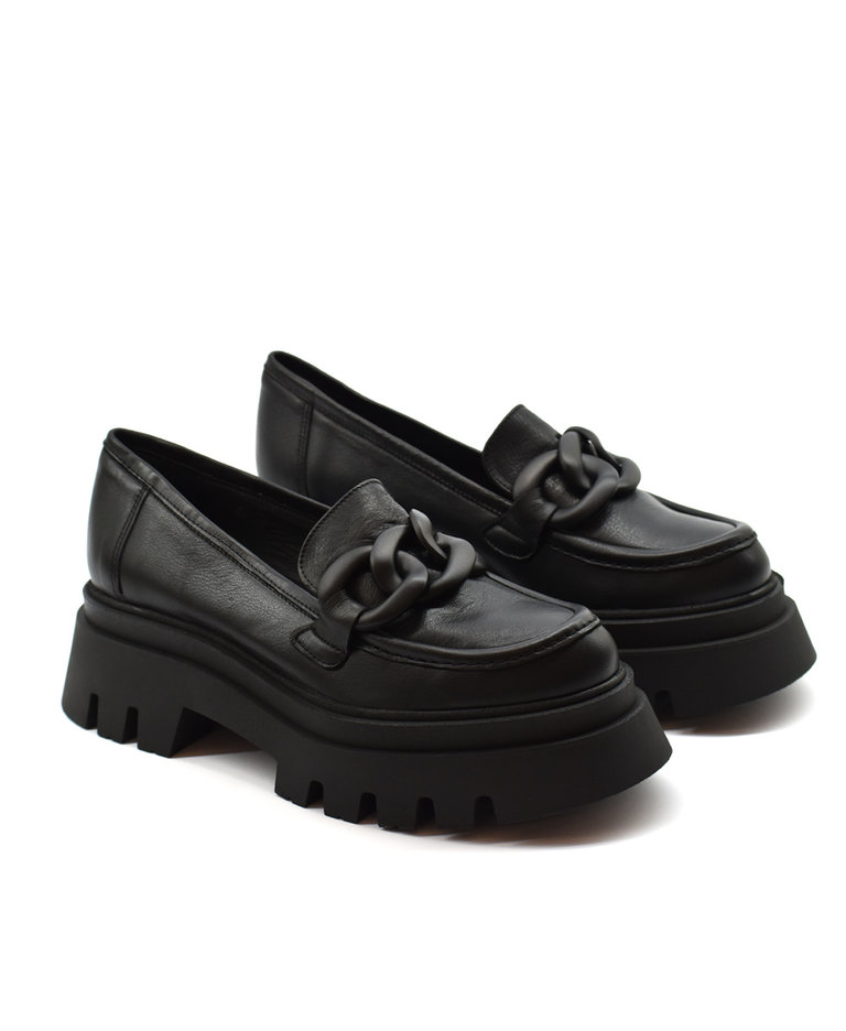 KMB Shoes Chunky Loafers mit Schwarze Kette