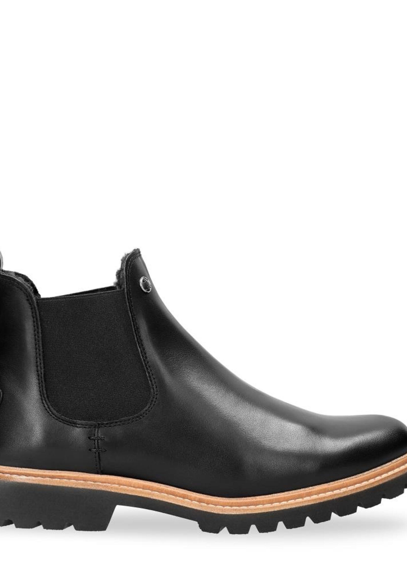 Gefütterte Chelsea Boots mit Lammfell Napa Schwarz