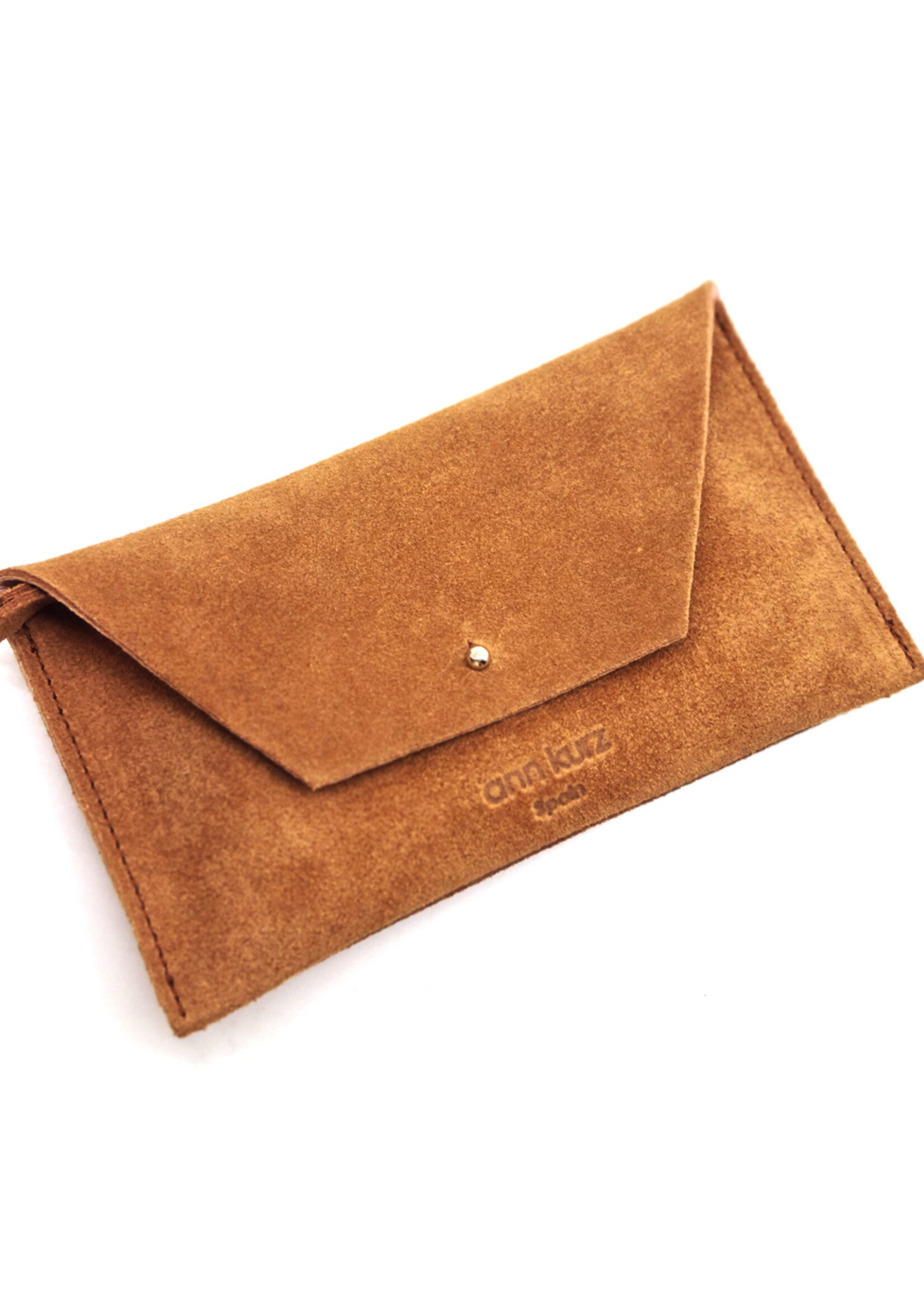 Ann Kurz  Mini Leder Portemonnaie Suede Ginger