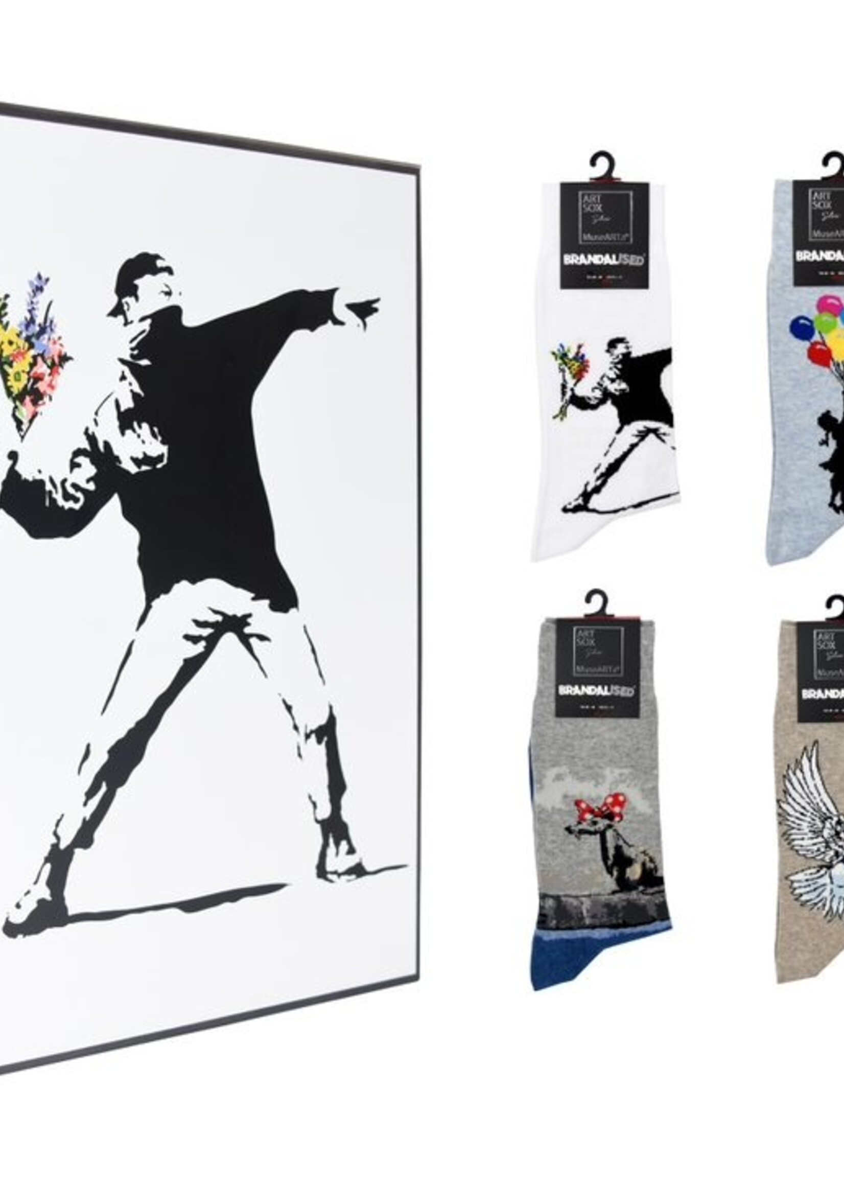 Banksy Graffiti - Flower Bomber - Geschenkset Coloured Grösse 40-46 (Einheitsgrösse)