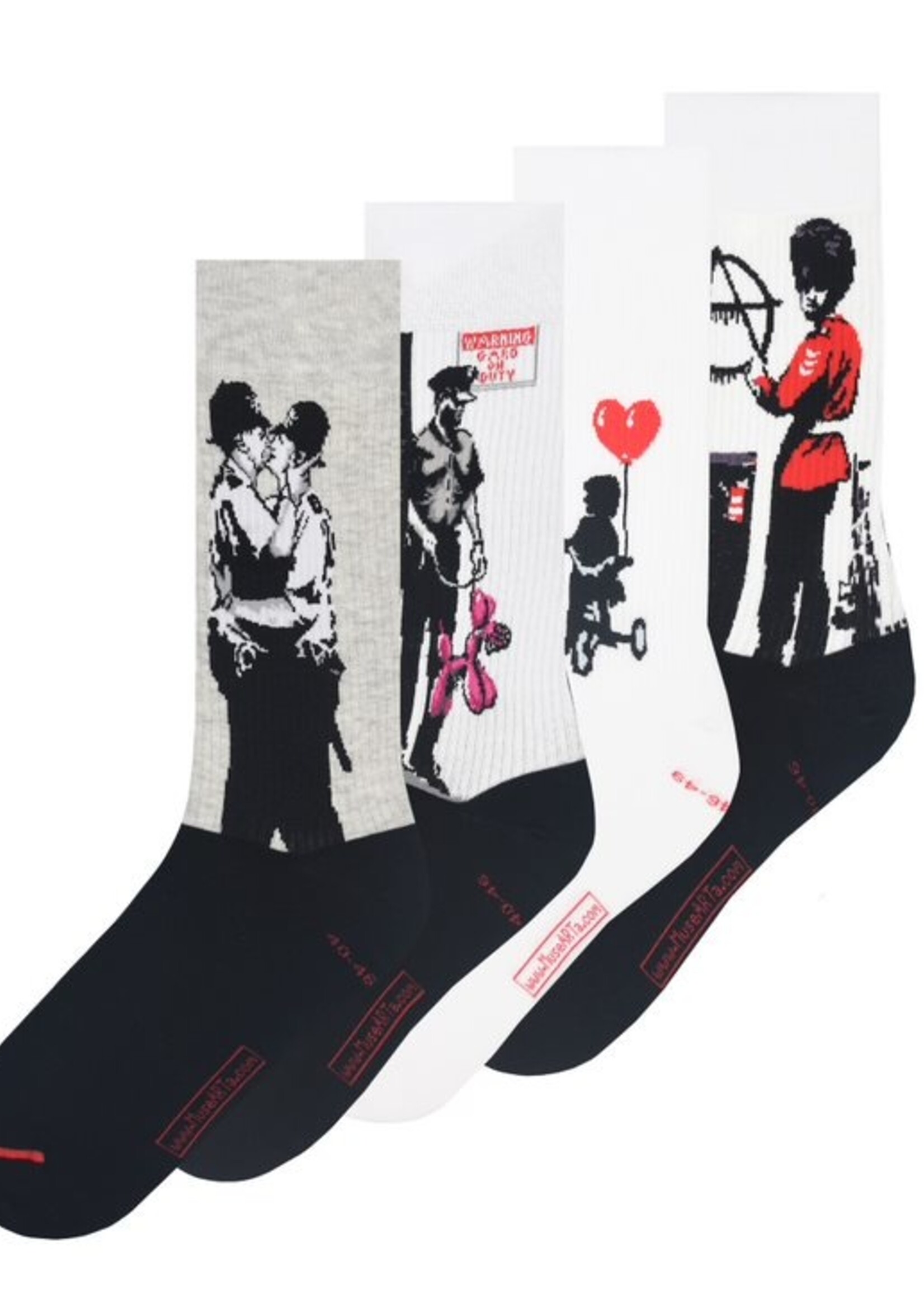 Banksy Graffiti - Kissing Coppers - Geschenkset Coloured Grösse 40-46 (Einheitsgrösse)