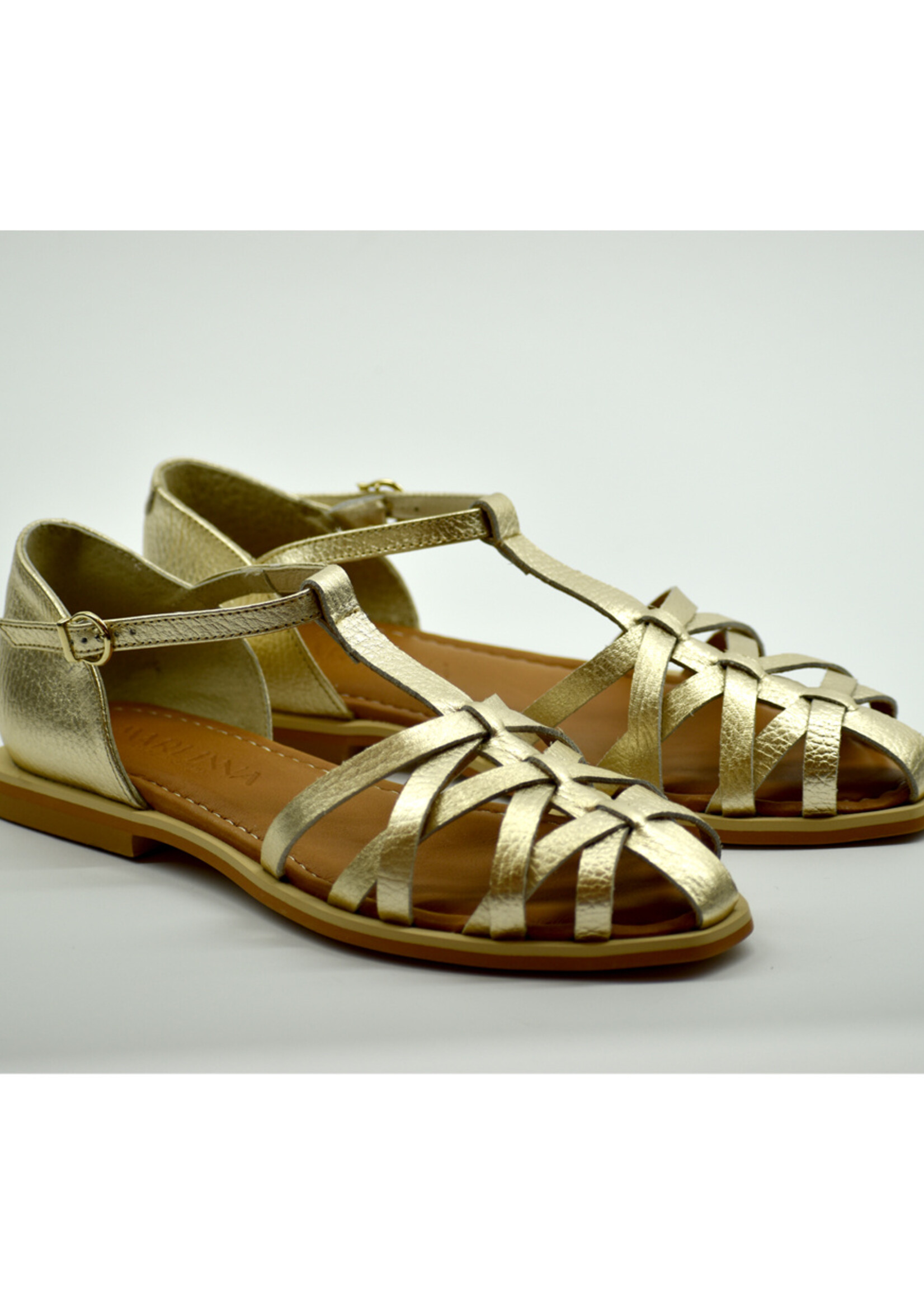 Riemchensandalen Metallic Flotter Platingold