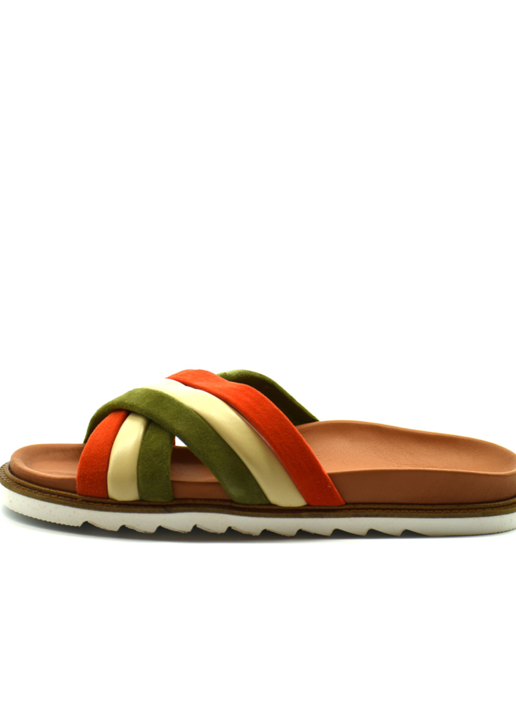 Slides Gekreuzt Tricolour Kiwi Latte Orange