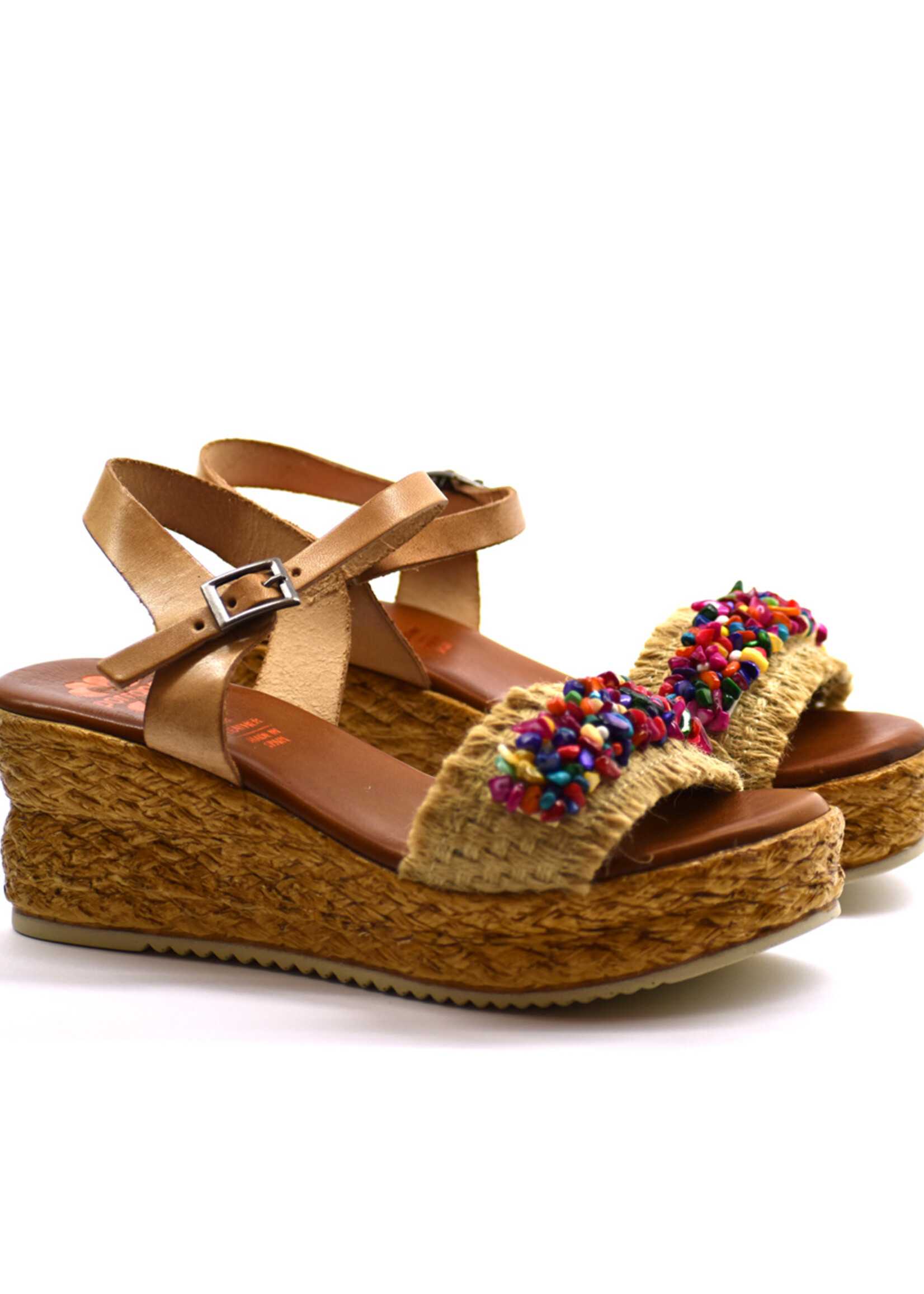 Wedges Natural mit farbige Steinchen