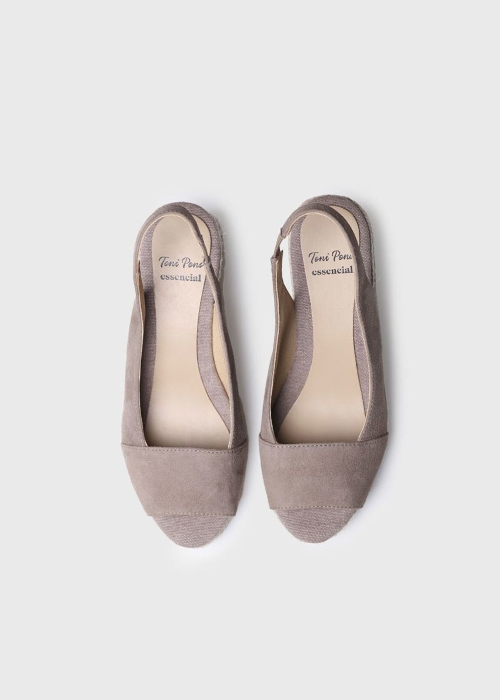 Sling Back Espadrilles mit Keilabsatz Wildleder Taupe