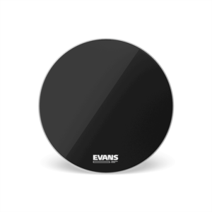 Evans Resonant Black B.D. 18" - No Port