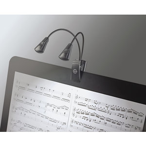 K & M 12243 - Music Stand Light - 'Double LED Flex light'