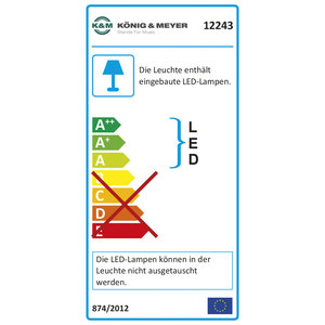 K & M 12243 - Music Stand Light - 'Double LED Flex light'