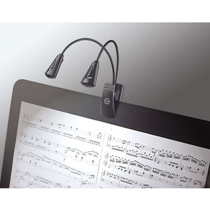 K & M 12244 - Music Stand Light - 'Double 2LED Flex light'