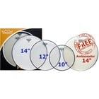 Remo Emperor Clear - Pro Pack - 10"/12"/14" - 1 x 14" Ambassador For Free