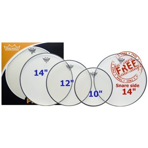 Remo Ambassador Clear - Pro Pack - 10"/12"/14" - 1 x 14" Snare Side For Free