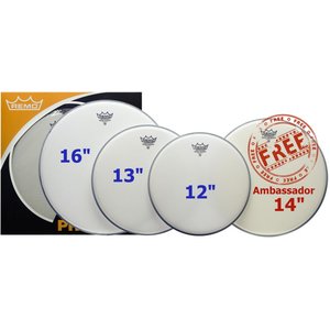 Remo Emperor Coated - Pro Pack - 12"/13"/16" - 1 x 14" Ambassador For Free