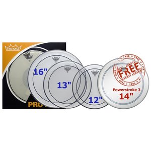 Remo Pinstripe Clear - Pro Pack - 12"/13"/16" - 1 x 14" Powerstroke 3 For Free