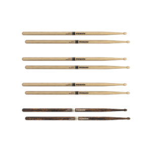 Promark Promark Rebound 5A Hickory Drumstick, Acorn Wood Tip, FireGrain 4 pack