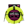 Ernie Ball EEB-6080 - Jack/jack haaks 3m geel fluo- Instrumentkabel