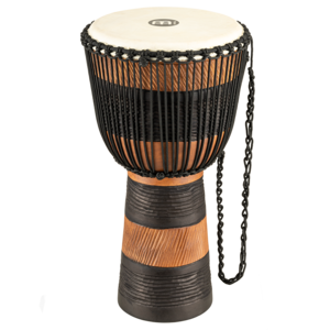 Meinl  ADJ3-L - African Style, Rope Tuned Wood Djembe - Brown/Black