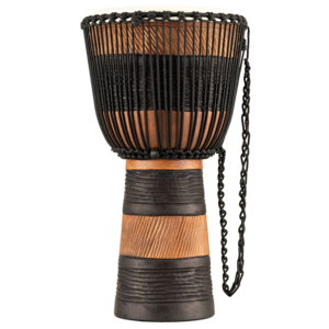 Meinl  ADJ3-L - African Style, Rope Tuned Wood Djembe - Brown/Black