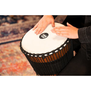Meinl  ADJ3-L - African Style, Rope Tuned Wood Djembe - Brown/Black