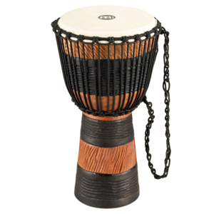 Meinl  ADJ3-M - African Style, Rope Tuned Wood Djembe - Brown/Black