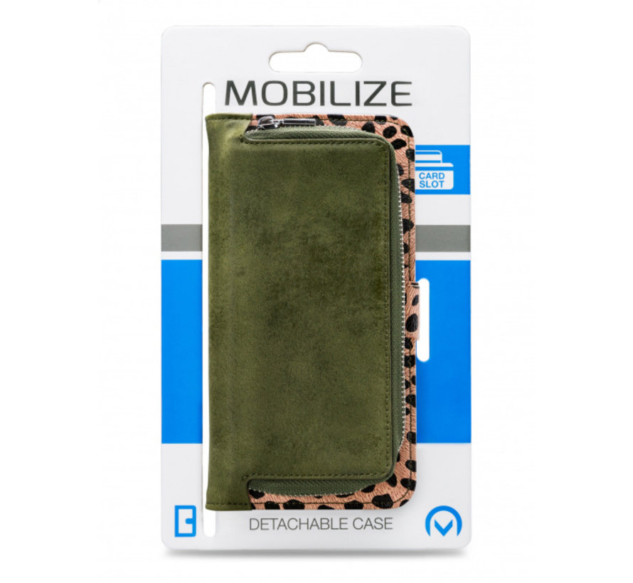 Mobilize 2in1 Gelly Wallet Zipper Case iPhone 11 Pro Groen/Luipaard