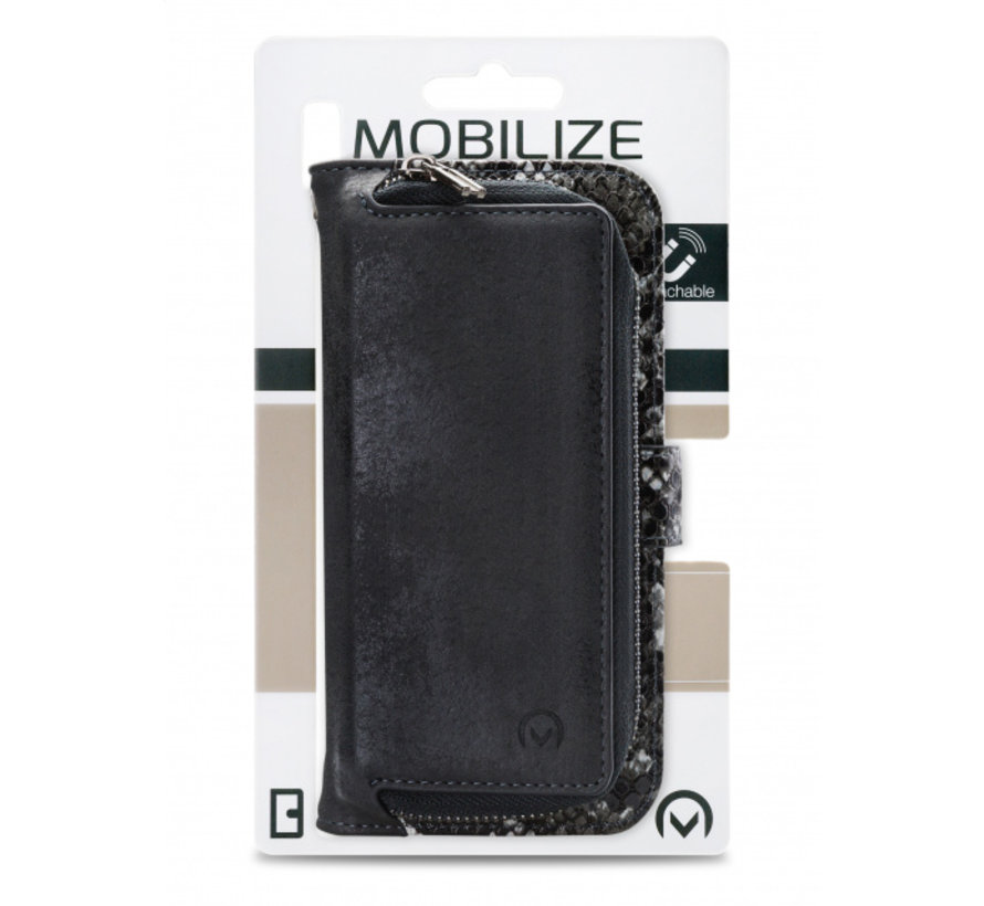 Mobilize 2in1 Gelly Wallet Zipper Case iPhone 11 Zwart/Snake