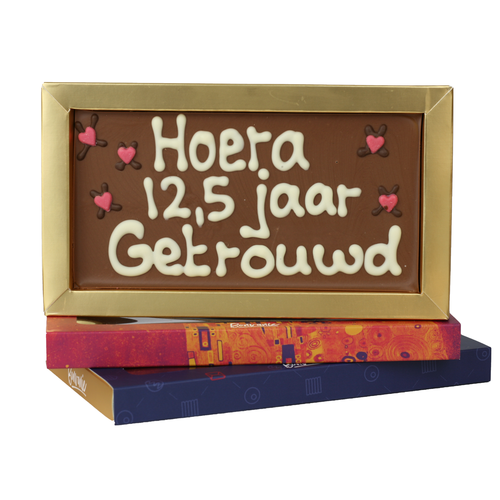 12,5 jaar getrouwd - Chocoladereep met tekst 12,5 jaar getrouwd - Chocoladereep met tekst