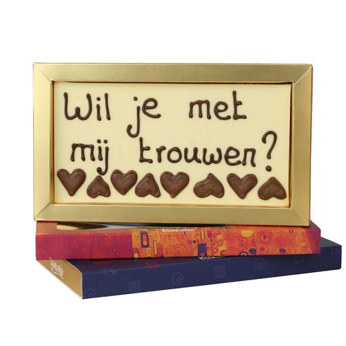 Wil je met me trouwen? - Chocoladereep met tekst Wil je met me trouwen? - Chocoladereep met tekst