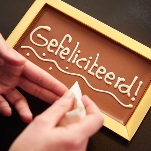 Chocoladerepen met tekst