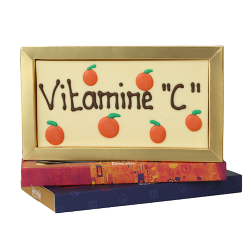 Vitamine C - Chocoladereep met tekst Vitamine C - Chocoladereep met tekst