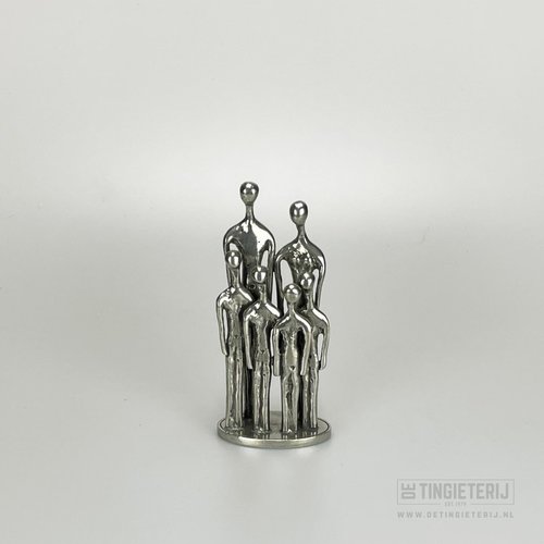 De Tingieterij Sculptuur ''Het Gezin - 4 kind (13cm)