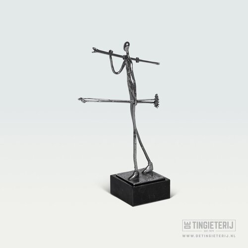 De Tingieterij Tinnen Skiër – Modern Sculptuur Wintersport