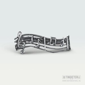 De Tingieterij Broche Notenbalk